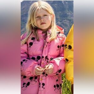 MINI RODINI Pink Puffer Jacket size 2/3 in good condition.